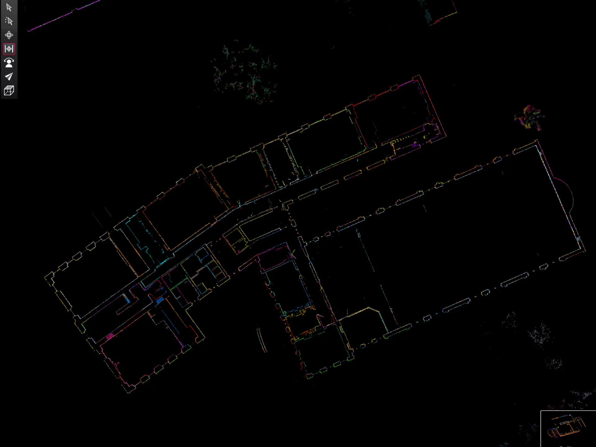 Řez mračnem bodů v CAD softwaru